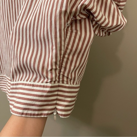 Club Monaco ruffle short-sleeve striped cropped top size small - Picture 10 of 10